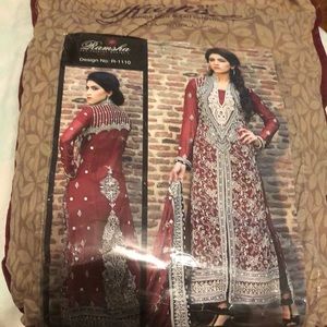 Ramsha fashion fabric and zari collection dress